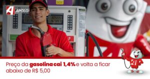 Leia mais sobre o artigo Preço da gasolina cai 1,4% e volta a ficar abaixo de R$ 5