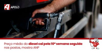 Leia mais sobre o artigo Preço médio do diesel cai pela 10ª semana seguida nos postos, mostra ANP